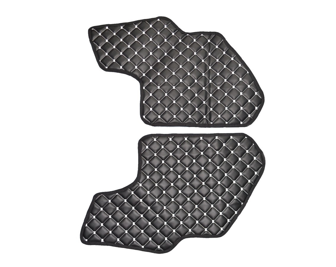 Revestimiento de puerta negro con costuras blancas cuero ecológico para Scani...