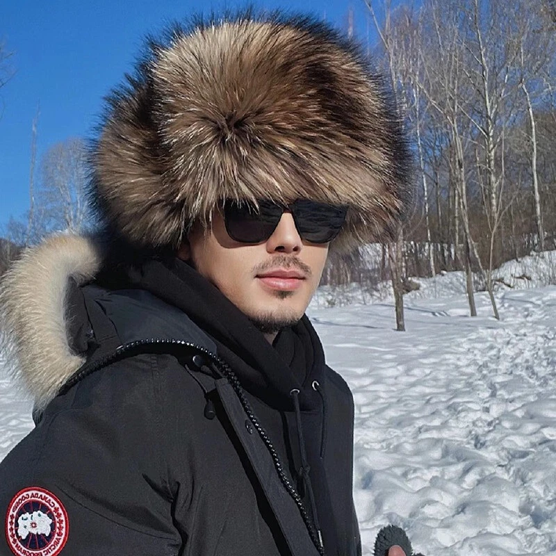 Unisex Real Fox Fur Hat Russian Ushanka Hat Aviator Trapper Hunter Cap Earlaps - Image 2 of 4