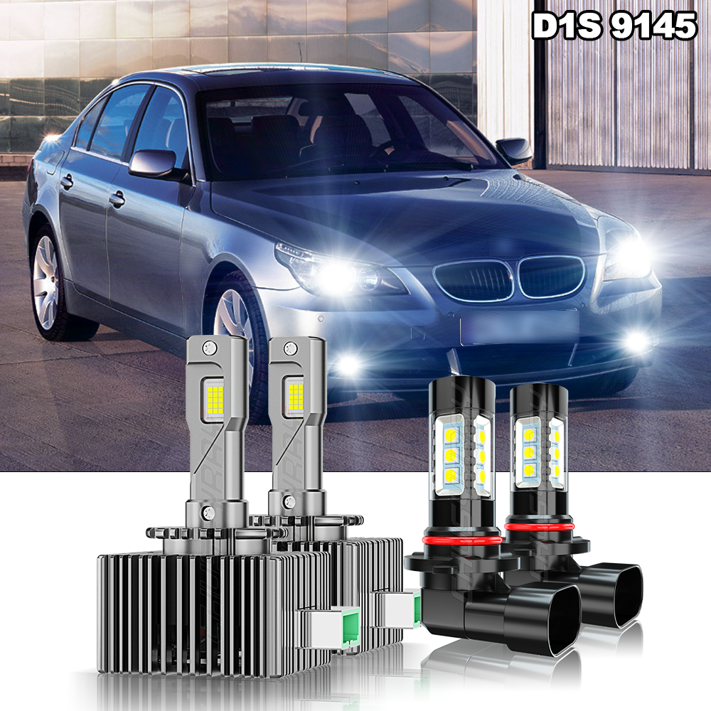 For BMW 525i 530i 2006-2007 -4PCS LED Headlight High/Low Beam