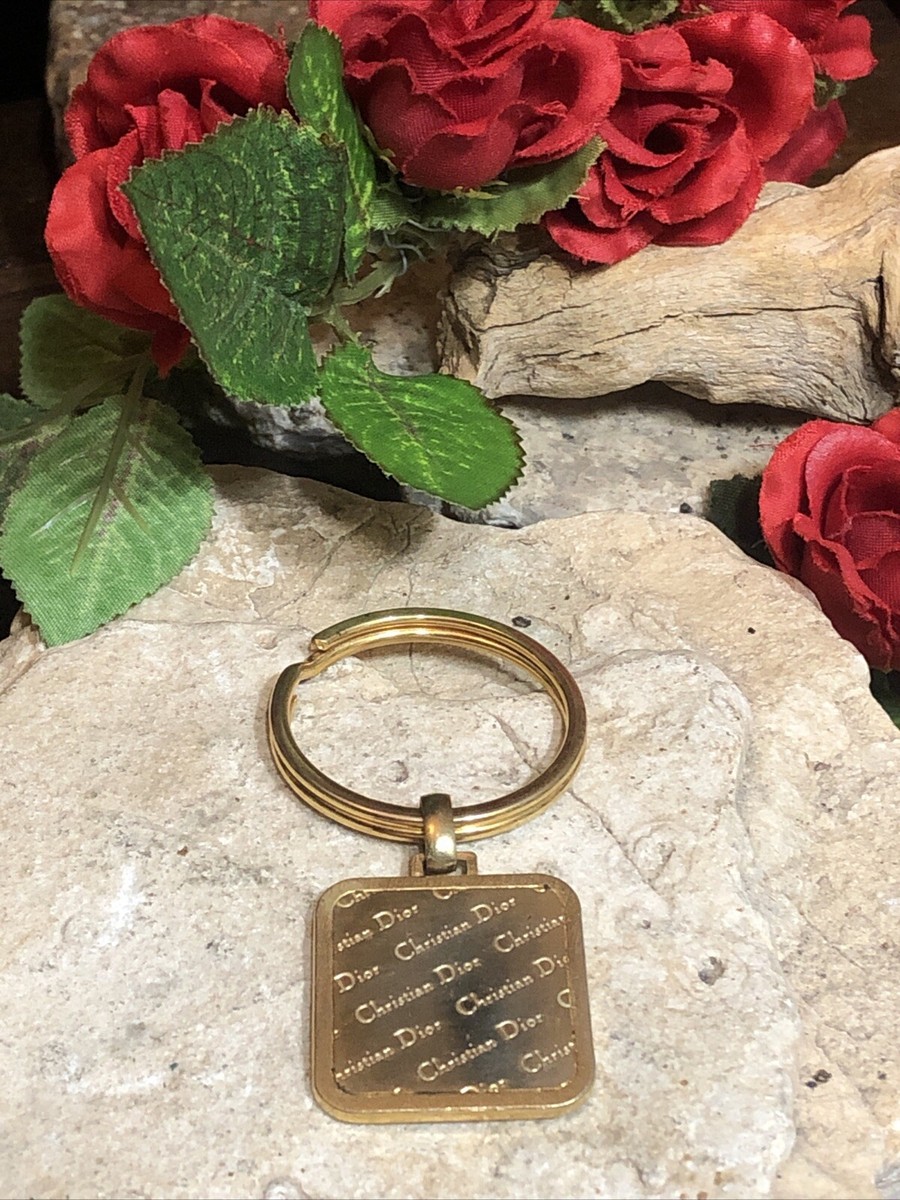 24. DIOR Gold tone Christian Dior logo Keyring Bag Charm Keychain