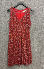 Ann Taylor Loft Dress Midi Tank Dress Red Floral Sleeveless Dress Size S