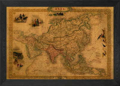 Karte des alten Asiens gerahmtes Wandbild Poster Leinwanddruck Bild