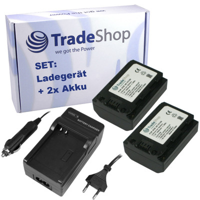 3in1 Set: 2x Akku 1,6Ah + Ladegerät für Sony Alpha 7 III (ILCE-7M3 / ILCE-7M3K)