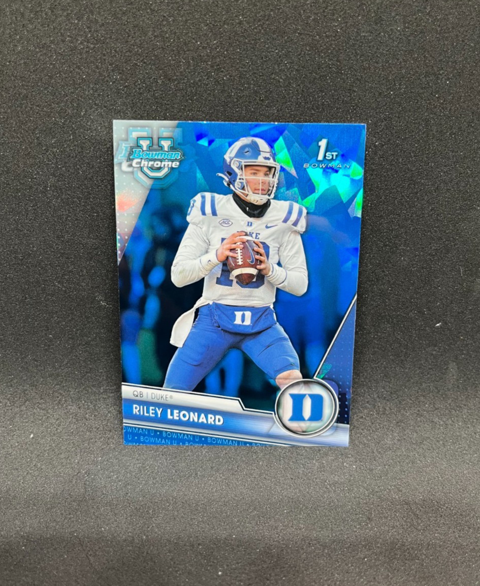 Riley Leonard #6 2023 Bowman Chrome University Sapphire 1st Bowman Colts
