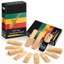 20 Pack Alto Saxophone Reeds with Individual Package 2.5 in Strength, natural