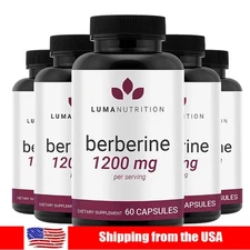 Premium Berberine HCL Extract 1200mg, Healthy Cholesterol, Anti-inflammatory