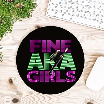 AKA Alpha Kappa Alpha Mouse Pad Black with Pink and Green Fine AKA Girl