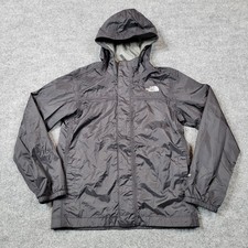 The North Face Jacket Boys Medium Black HyVent Hooded Waterproof Rain Coat Shell