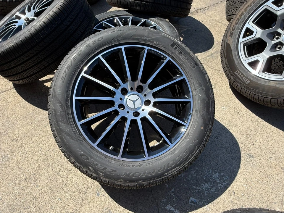 4x Mercedes-Benz 20" AMG G 550 Black OEM Wheels Tires Rims W463 275/50R20 95% - Image 4 of 4