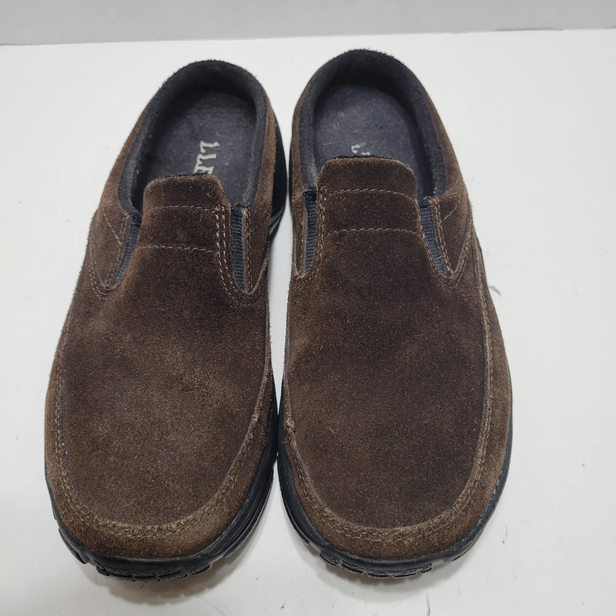 L.L. BEAN Tan Suede Leather Slip on Shoes, size Women\'s  8W (WIDE), Sport Moc L.L.Bean Bean Boots Slip On Rubber Mocs - Womens main image 2