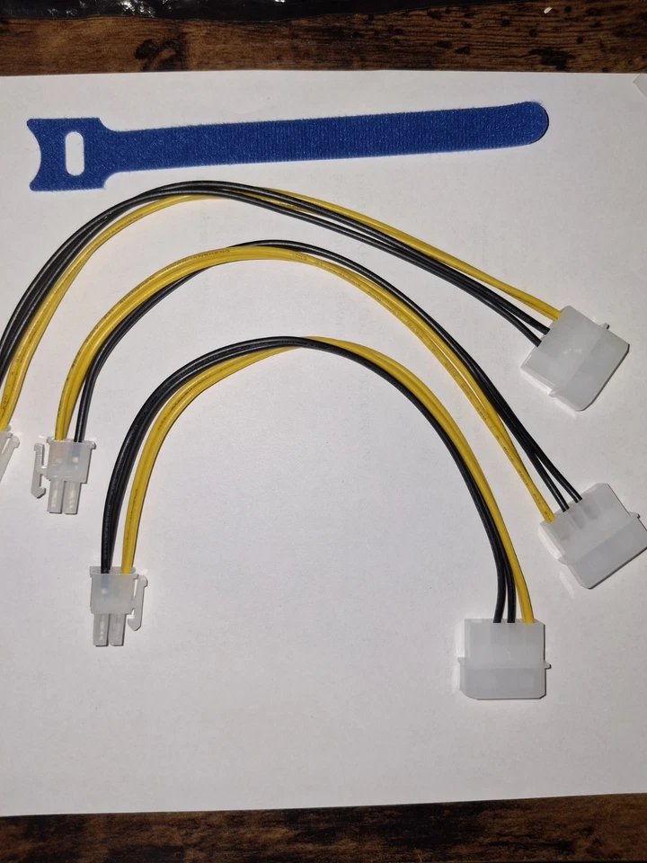 3-Pack LP4 Molex Male to ATX 4 pin Male Auxiliary Power Adapter Cable 9.5-inc... - Image 2 of 4