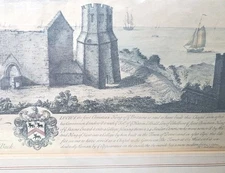 Dover Castle North View Chapel Tower Dated 1735 with Coat Of Arms Framed Matted