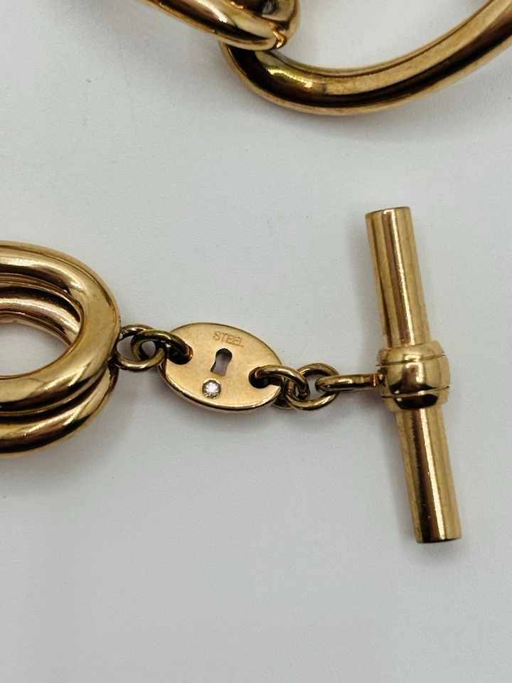 Brazalete de eslabones de cadena FOSSIL Infinity oro rosa palanca 8" Foto 3 de 4