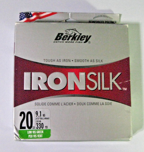 ONE (1) Spool Berkley, IRONSilk Polymer Line, 330yd 20lb Green(75%-80%remains)