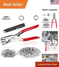 Complete Eyelet Kit - 150 Metal Eyelets with Pliers Punch for Fabric Leather