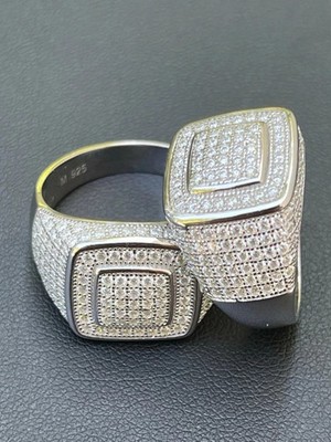 14K White Gold Plated Men's 1.80 CT Round Cut Real Moissanite Engagement Ring