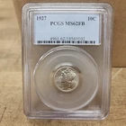1927 PCGS MS62FB 10c MERCURY DIME