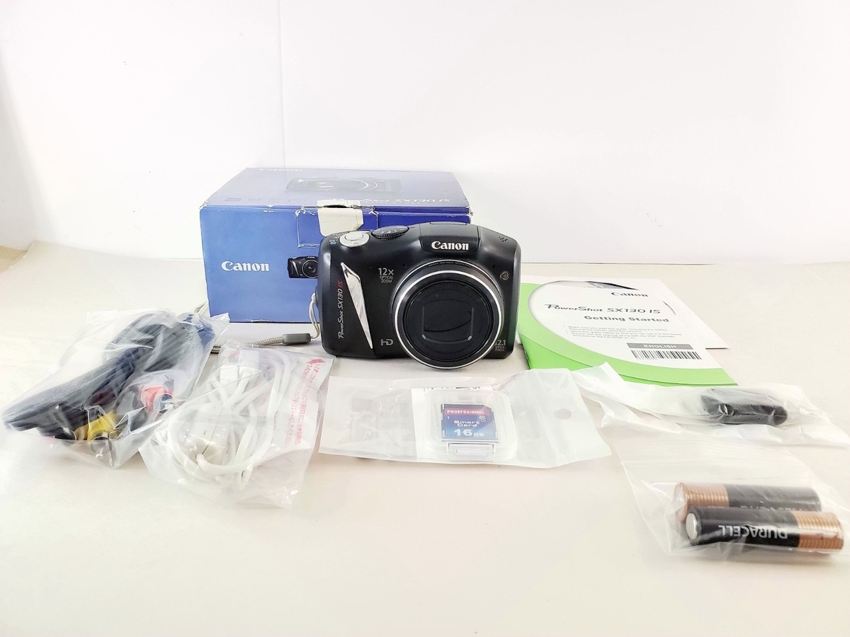 TOP MINT】Canon PowerShot SX130 IS 12.1MP Digital Camera - Black