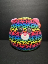 TY Squish-A-Boos Collection 8" Plush Rainbow Leopard Dotty Stuffed Animal Toy