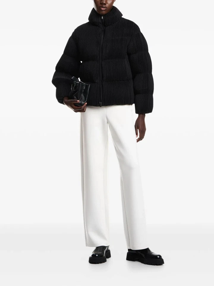 Emporio Armani Ivory Trousers: Elastic Waistband, Straight-Leg, Side Pockets - Image 2 of 4