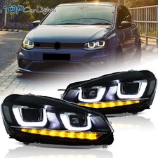 VLAND LED Projector Headlights For  2010-2014 Volkswagen Golf Mk6 w/Sequential