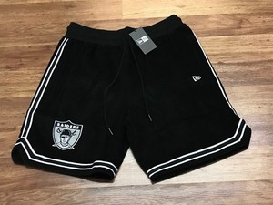 MENS L - NEW New Era NFL Las Vegas Raiders Corduroy Football Shorts Black