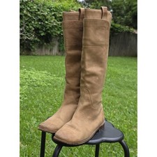 Frye Melissa Button Tall Tan Leather Equestrian Riding Boots Womens 7 B 77534