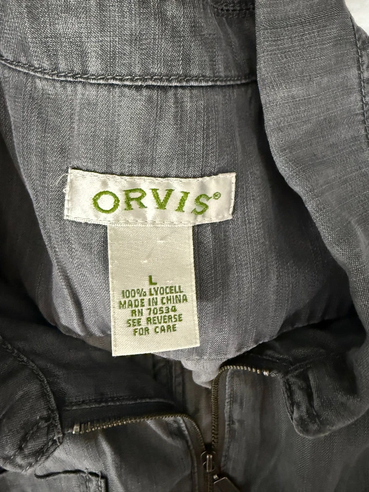 Chaleco ORVIS gris lyocell cremallera completa para mujer L Foto 4 de 4