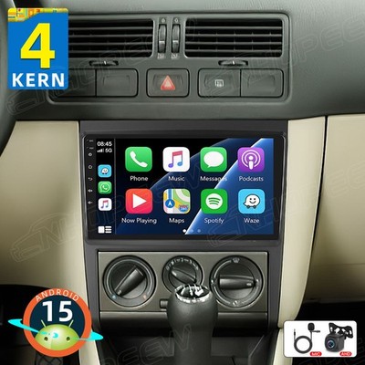 64GB Android 15 Autoradio Apple Carplay GPS Navi WiFi Für VW Bora Golf 4 MK4 1J