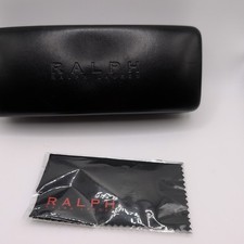 Polo Ralph Lauren Designer glasses case hard Black Clamshell W/ Microfiber Cloth