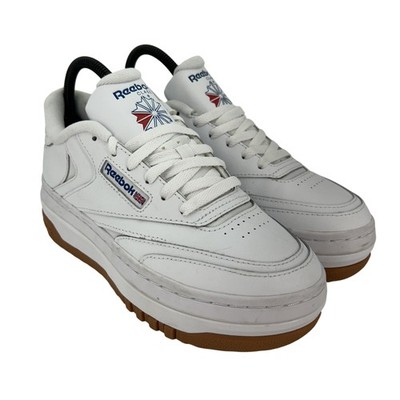 Reebok Classic Shoes Womens Size 7 Club C Extra Leather Gum Sole Platform