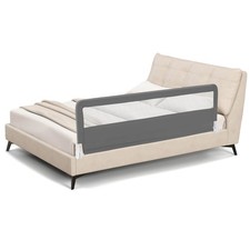 Babyjoy Foldable Baby 71" Bed Rail Guard Toddlers Swing DownSafety Bedrail Grey