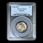 1938 D/D Buffalo Nickel PCGS MS65