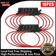 12 Gauge 10Pcs In-line ATC/ATO Fuse Holder 40 AMP Blade Fuse Holder Cover 12V