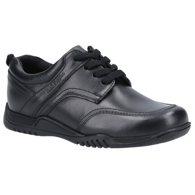 Hush Puppies Harvey Senior Leder Jungen schwarz Schnürschuhe