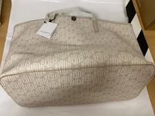 RARE KURT GEIGER Richmond Shopper Cream Monogram Leather Large TOTE Bag