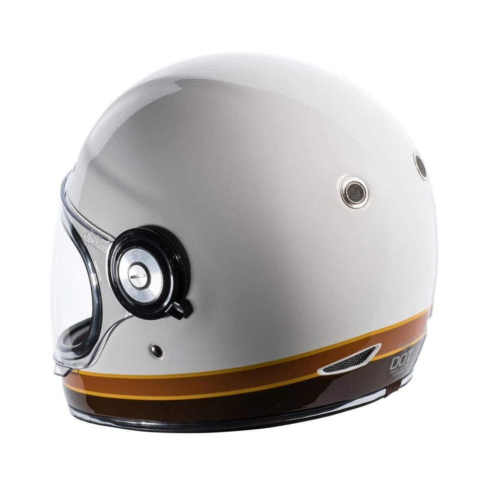 TORC T1 Retro Full face Helmet ISO Bars White Size Small - T102ISO22 - Image 3 of 4