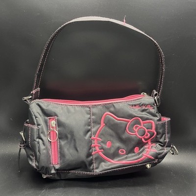 Rare discontinued Y2K Sanrio Hello Kitty Black and Pink Shoulder Bag