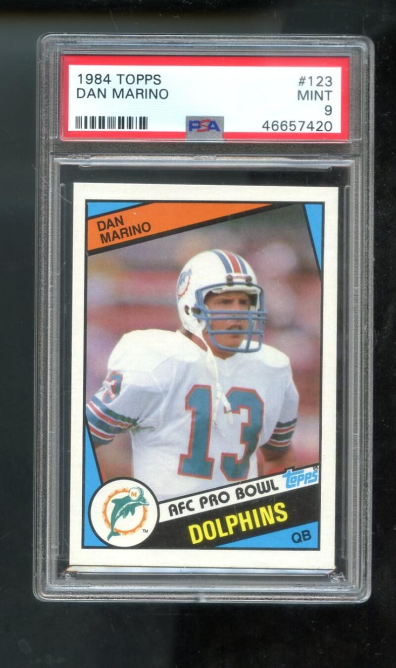 1984 Topps #123 Dan Marino RC ROOKIE RC MINT PSA 9 Graded NFL Football Card