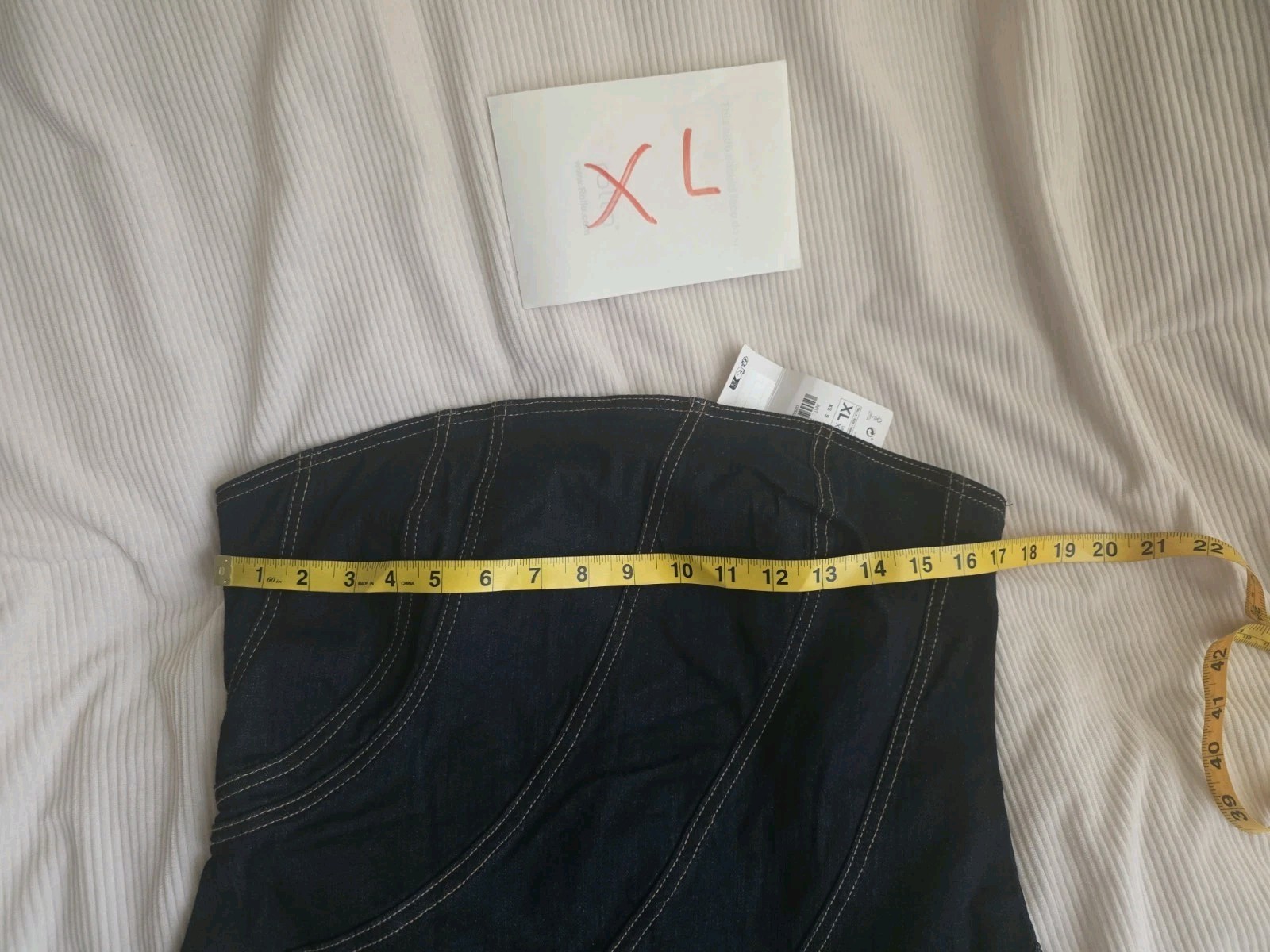 ZARA TOPSTITCHED DENIM  MIDI DRESS DARK BLUE SIZE XL BNWT image 3