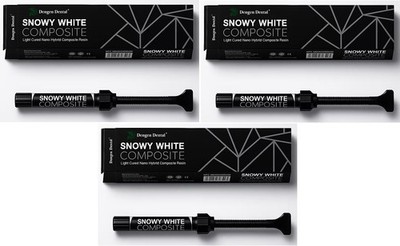 3 x Dental SNOWY WHITE BLEACH Light Cured Nano Hybrid Restorative Composite