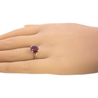 ESTATE VINTAGE SOLID 10K YELLOW GOLD 9mm RED GEMSTONE RING SIZE 7 #8033 — photo 4