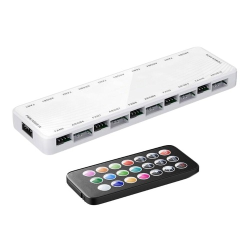 Multiple Fan Management Hub 10 Port ARGB PWM for Desktops with Remote Controls - Afbeelding 2 van 10