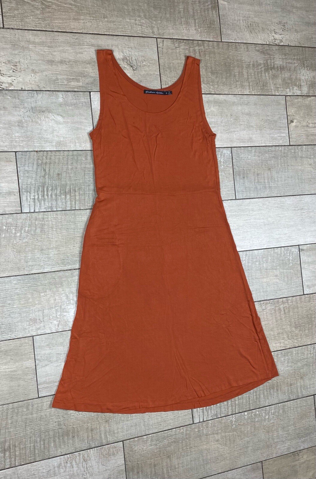 Gudrun Sjoden Modal Orange Sleeveless Dress Size S