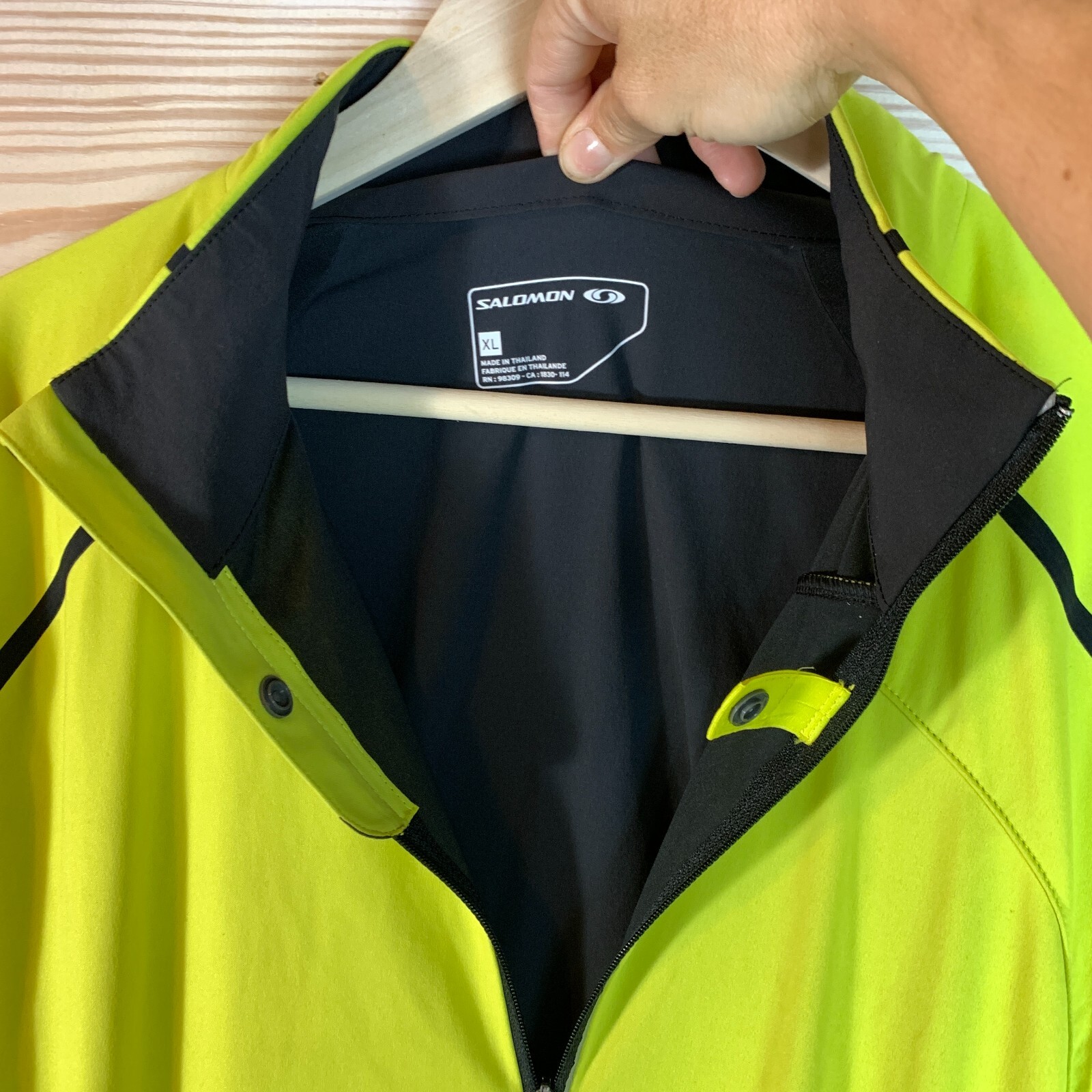 Giacca Salomon Uomo XL Giallo Neon Leggera ClimaWind Riflettente Elasticizzata Corsa