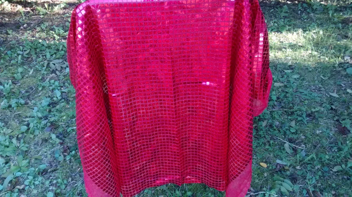 Coupon De Tissu à Paillettes Carrées Argenté - 98cm X 80cm - Neuf Pour Création De Vêtements