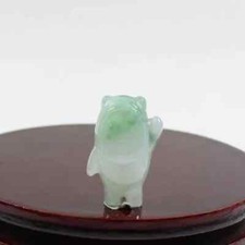 Grade A Bear Panda Pendant Jadeite Jade Transclucent Green Certified
