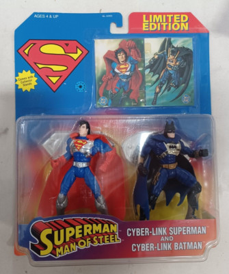 Vintage 1996 Kenner Superman Man of Steel 2 Pack Cyber-Link Superman & Batman
