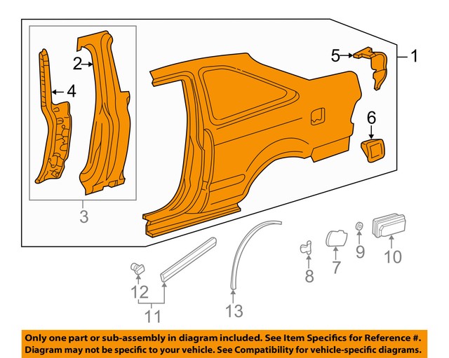 02-05 Civic Front Fender Quarter Panel Left Right Side SET PAIR