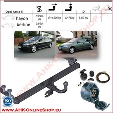 AHK ES7 für OPEL Astra II G 98-04 Schrägheck Stufenheck Anhängerkupplung AHZV